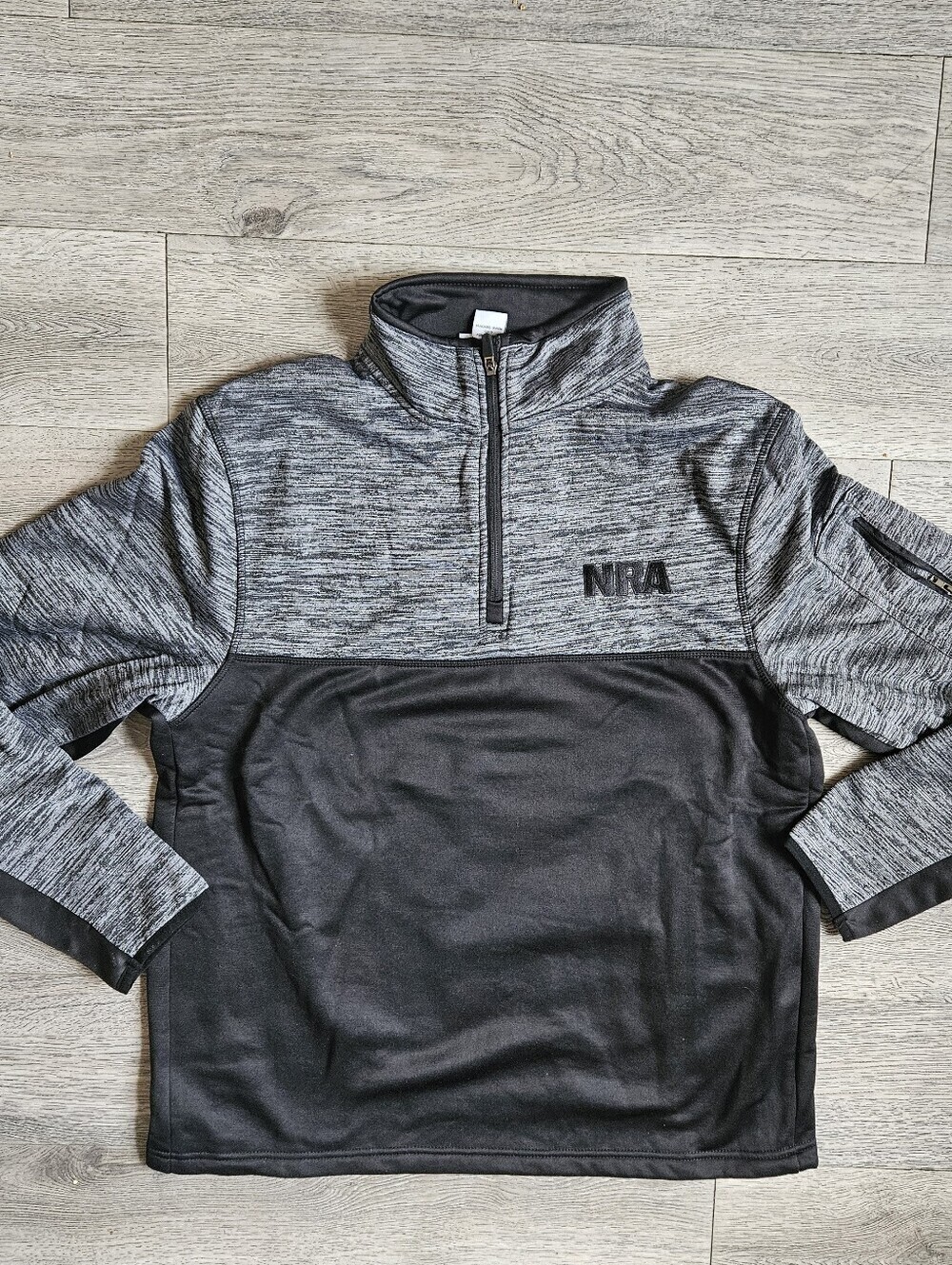 NRA Black and Gray Quarter-Zip Pullover Womans SZ L